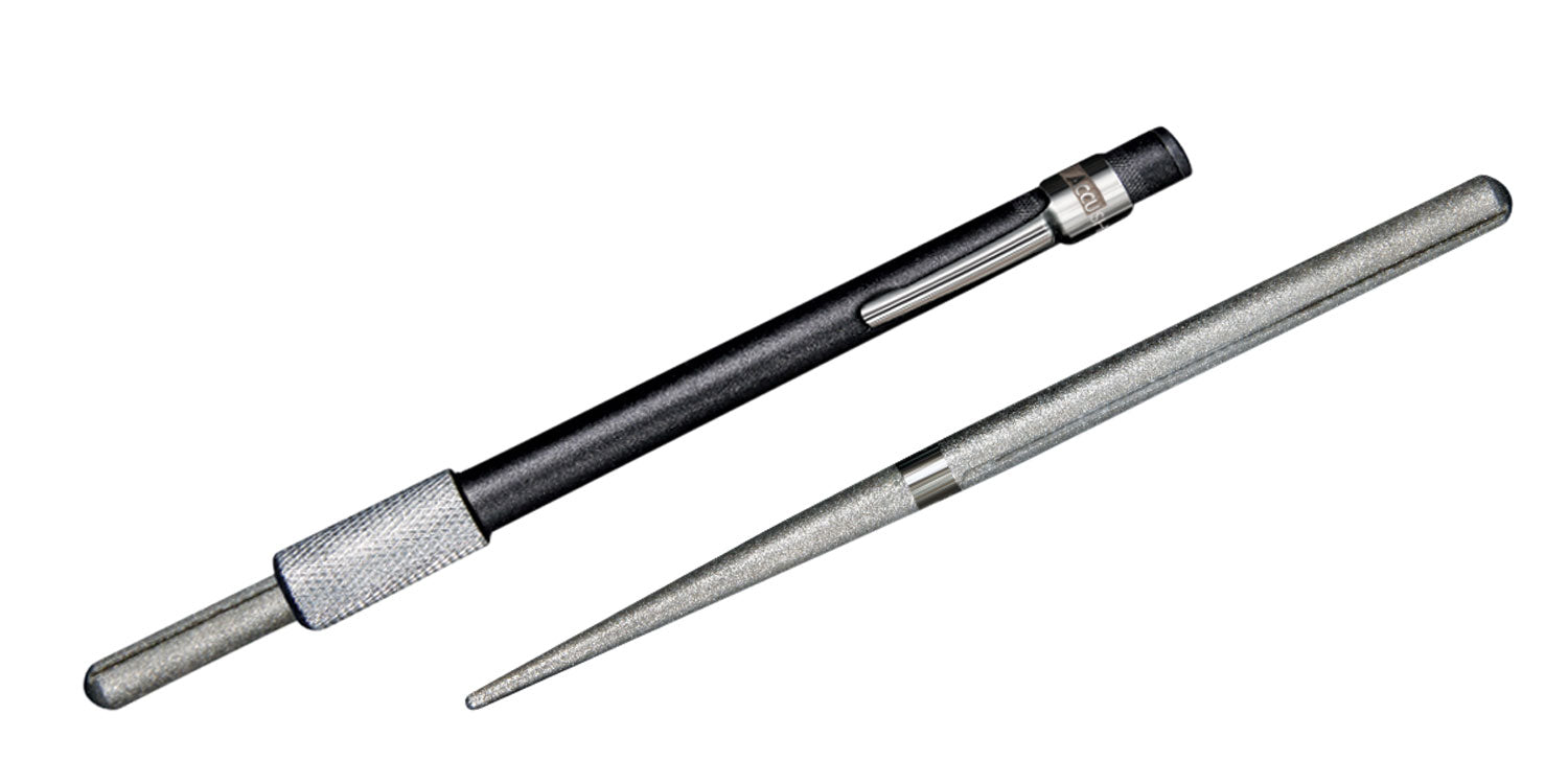 AccuSharp 030C Diamond Rod Knife Sharpener Retractable Black Rubber Handle