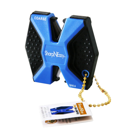 AccuSharp 334C SharpNEasy 2-Step Knife Sharpener Handheld Coarse/Fine Ceramic Rods Black/Blue Handle
