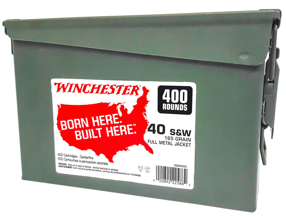Winchester USA Ammo Can .40 S&W 165 gr FMJ ammo
