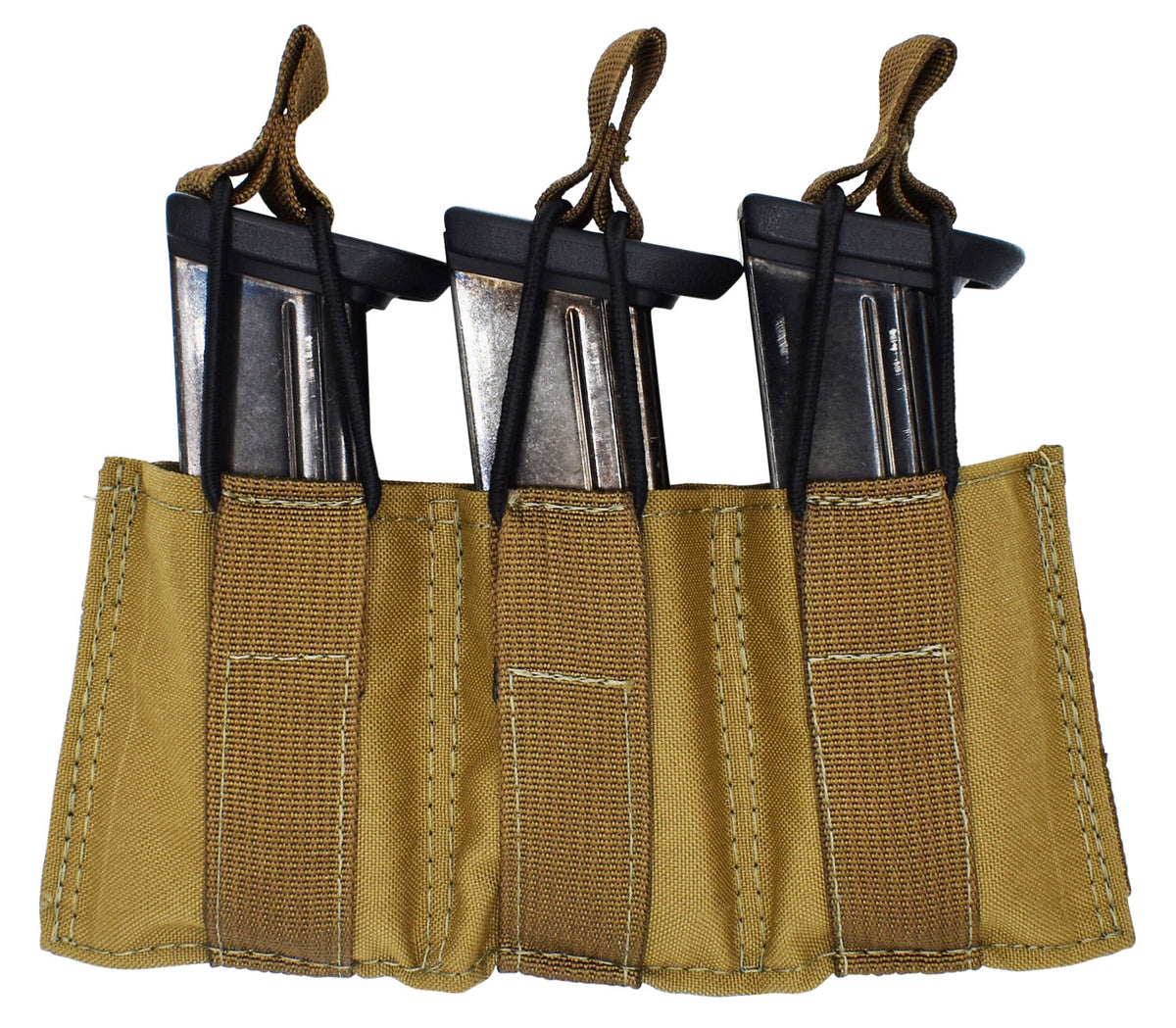 Tacshield T3608CY Speed Load Triple Pistol Magazine Pouch Coyote 1000D Nylon MOLLE