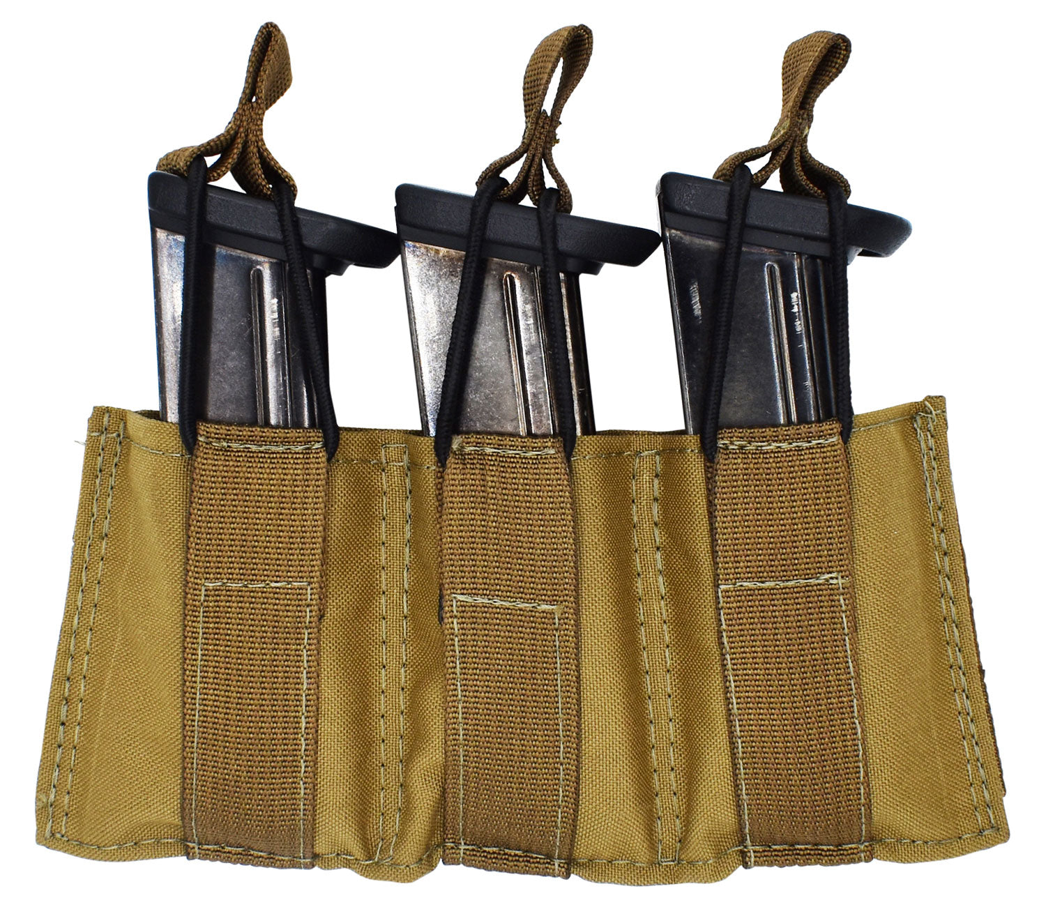 Tacshield T3608CY Speed Load Triple Pistol Magazine Pouch Coyote 1000D Nylon MOLLE