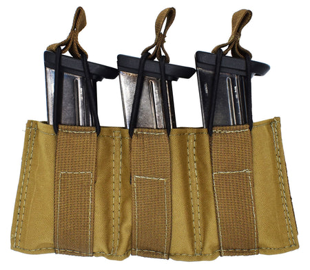 Tacshield T3608CY Speed Load Triple Pistol Magazine Pouch Coyote 1000D Nylon MOLLE