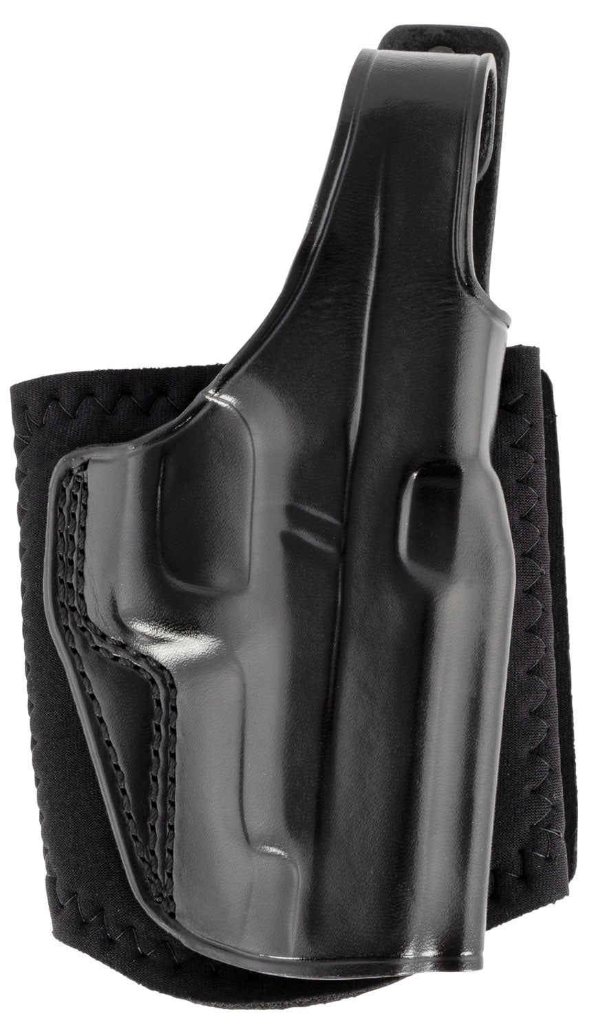 Galco AG834B Ankle Glove Black Leather Ankle Holster for Glock 48/48 MOS, Fits Ankles up to 13" - Right Hand