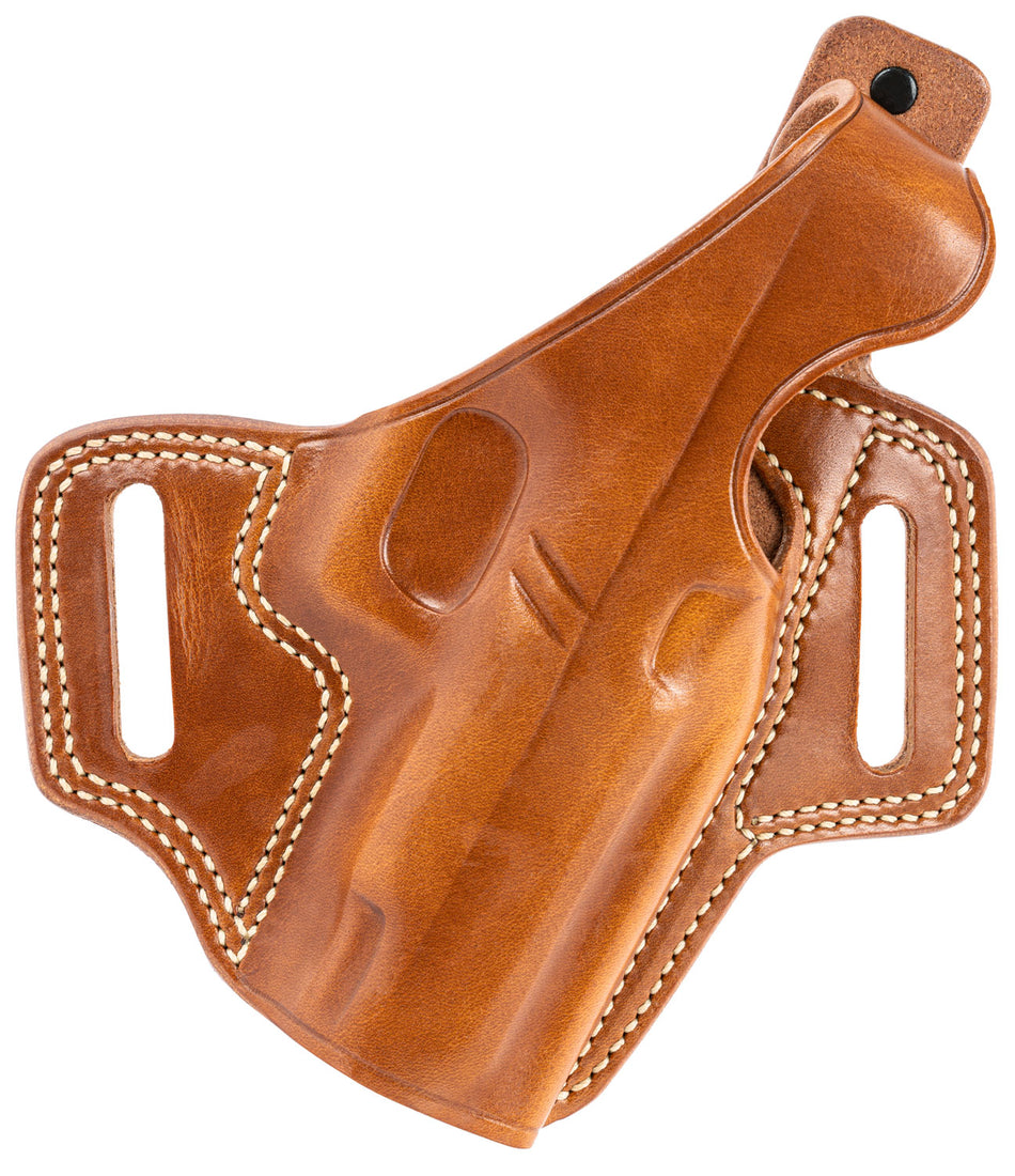 Galco FL834 Fletch OWB Tan Leather High Ride Holster for Glock 48/48 MOS/S&W M&P Shield EZ - Right Hand
