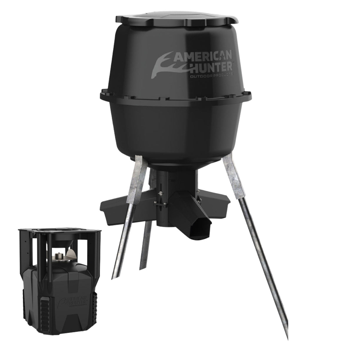 American Hunter AH225XDE XDE-Pro Hopper Feeder 16 Programs 1-60 Seconds 30 Gallon Black