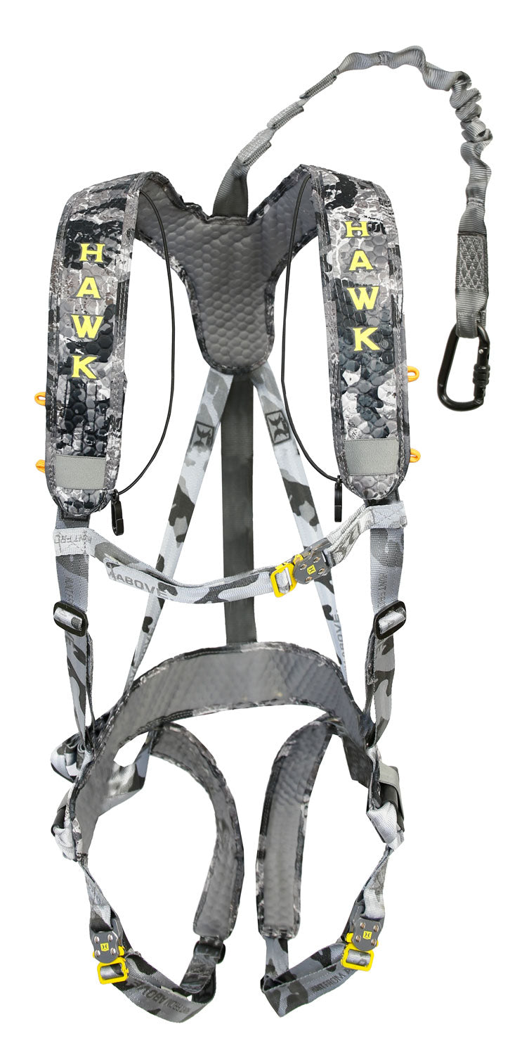 Hawk HWKHH200 Elevate Lite Safety Harness Chaos Black Padded Nylon with Elastic Chest Strap