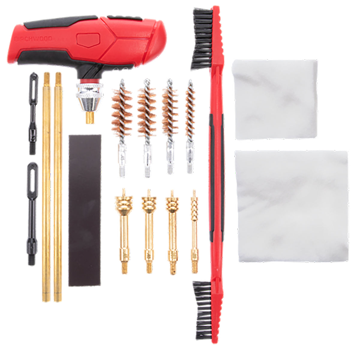 Birchwood Casey HNDGCLNK Universal Handgun Cleaning Kit 16 Pieces Black/Red