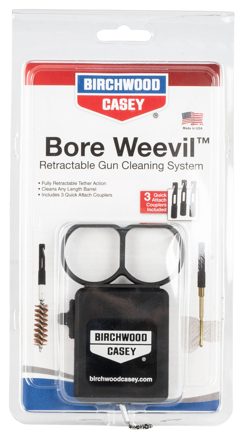 Birchwood Casey 41707 Bore Weevil Retractable Pull-Through Firearm Cleaning System