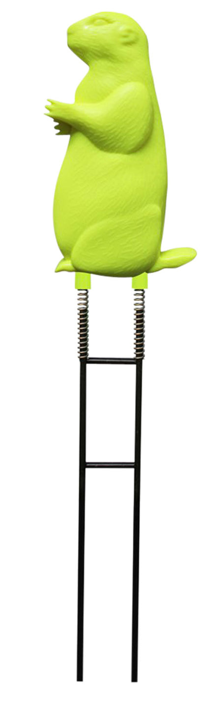 Birchwood Casey 48030 Ground Strike Prairie Chuck Rubber/Metal Reactive Target Yellow/Green Prairie Dog Illustration