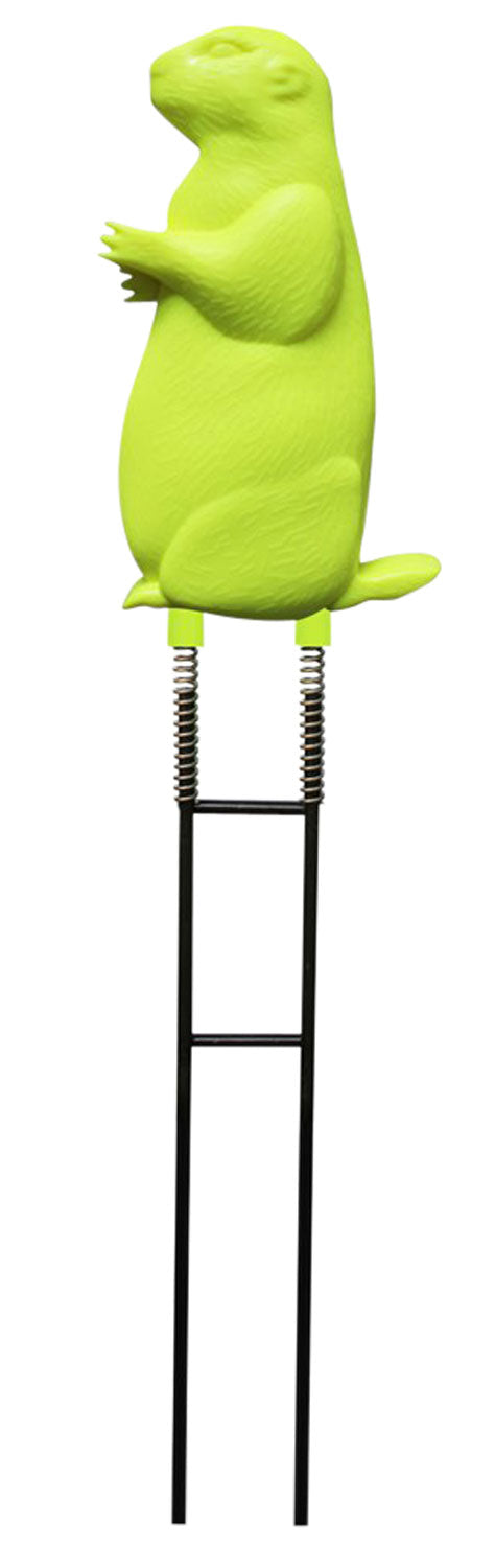 Birchwood Casey 48030 Ground Strike Prairie Chuck Rubber/Metal Reactive Target Yellow/Green Prairie Dog Illustration