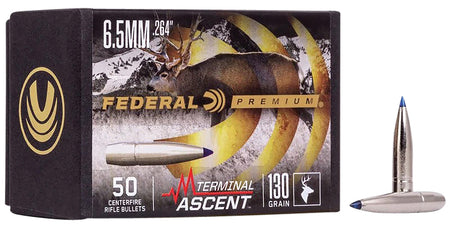 Federal PB264TA1 6.5mm 130gr Terminal Ascent Bonded Reloading Bullets 50/Box