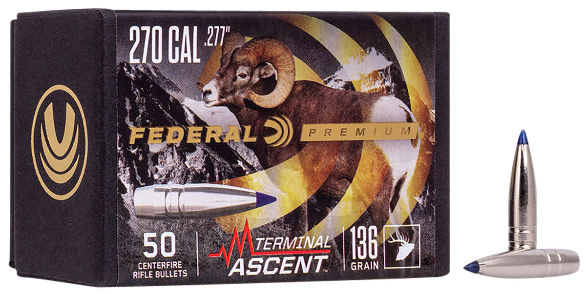 Federal PB277TA1 270 Win 136gr Terminal Ascent Bonded Reloading Bullets 50/Box