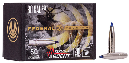 Federal PB308TA2 30 Cal 200gr Terminal Ascent Bonded Reloading Bullets 50/Box