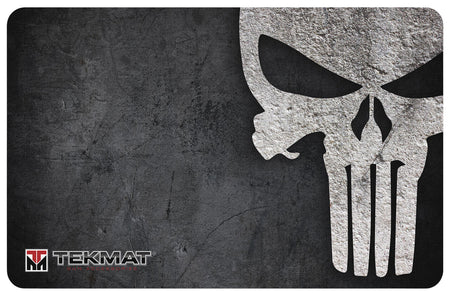 TekMat TEKR42PUNISHER Punisher Skull Door Mat Black/Gray Rubber 42" Long