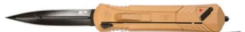 S&W M&P OTF 3.5" Single Edge Spear Point Knife, Black/FDE