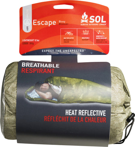 Survive Outdoors Longer SOL Escape Bivvy Waterproof Breathable OD Green Emergency Shelter