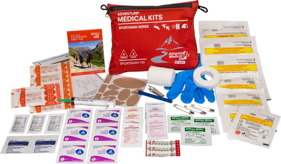 Adventure Medical Kits 01050100 Sportsman 100 Waterproof First Aid Kit - Red