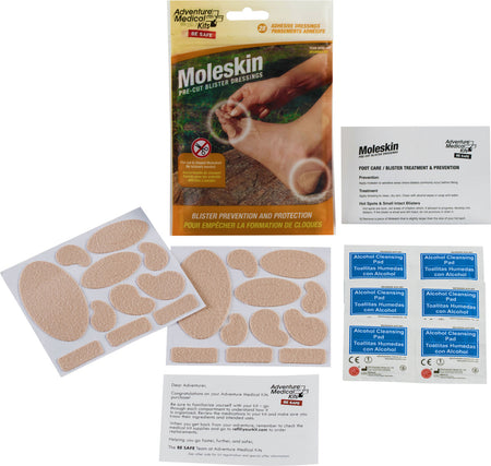 Adventure Medical Kits 01550400 Moleskin Blister Prevention 22 Precut Shapes - Brown