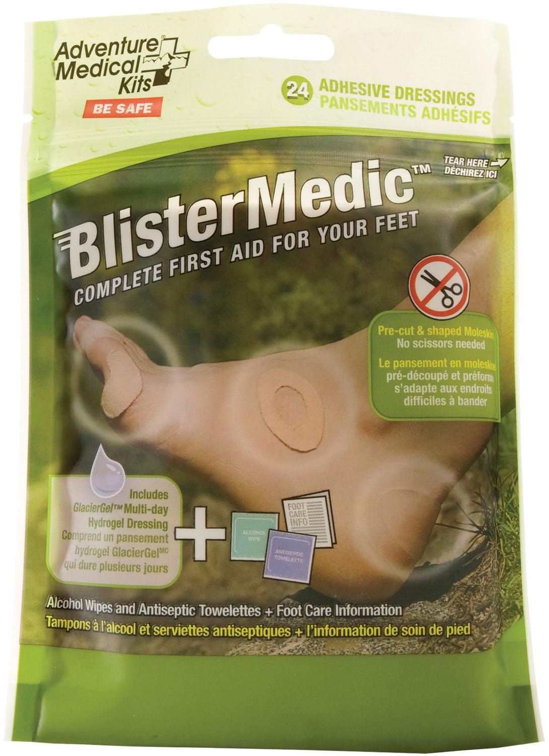 Adventure Medical Kits Blister Medic Kit with Moleskin and Glacier Gel - 24 Precut Shapes