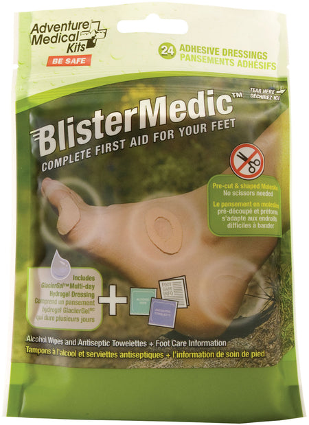 Adventure Medical Kits Blister Medic Kit with Moleskin and Glacier Gel - 24 Precut Shapes