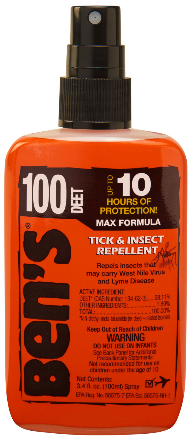 Ben's 00067080 100% DEET Odorless Insect Repellent 3.40oz Spray Ticks & Bugs 10hr
