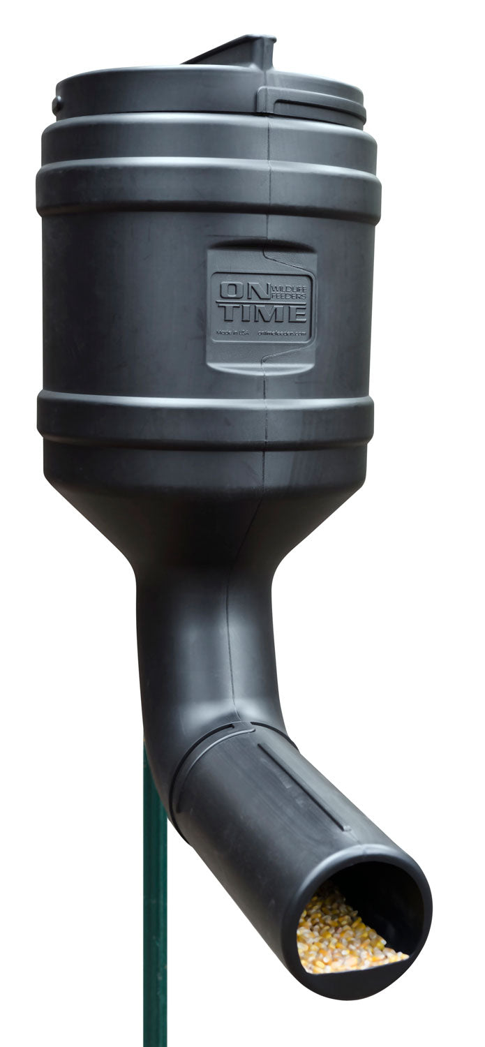 On Time 71800 T-Post Gravity Feeder, 80 lb Capacity, UV Resistant Polyethylene, Includes Mounting Bracket, Black