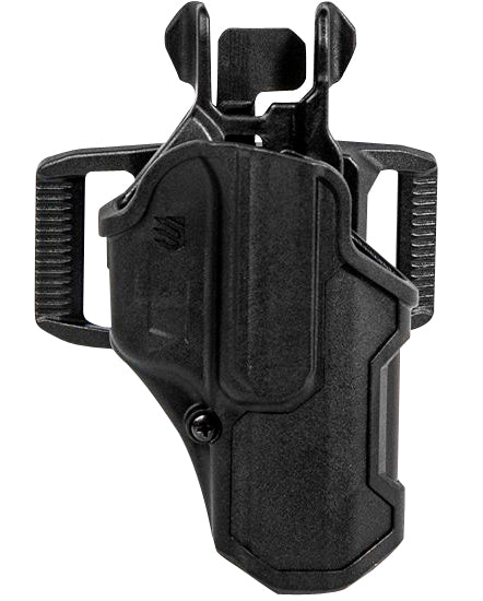 Blackhawk T-Series L2C Light Bearing OWB Holster Black Polymer Belt Slide for Glock 17/19/22/23/31/32/45/47 Left Hand