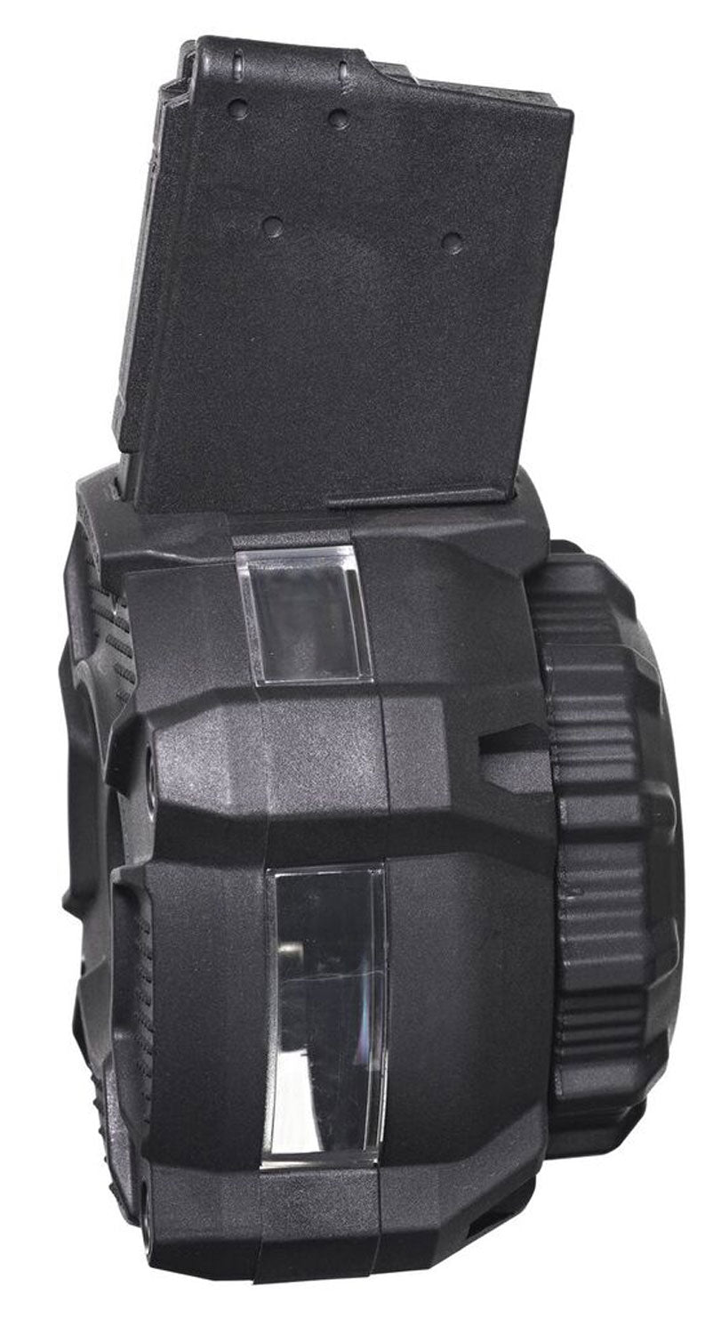 ProMag DRMA24 65-Round Drum Magazine .223 Rem/5.56x45mm for AR-15 with Capacity Window Black Zytel