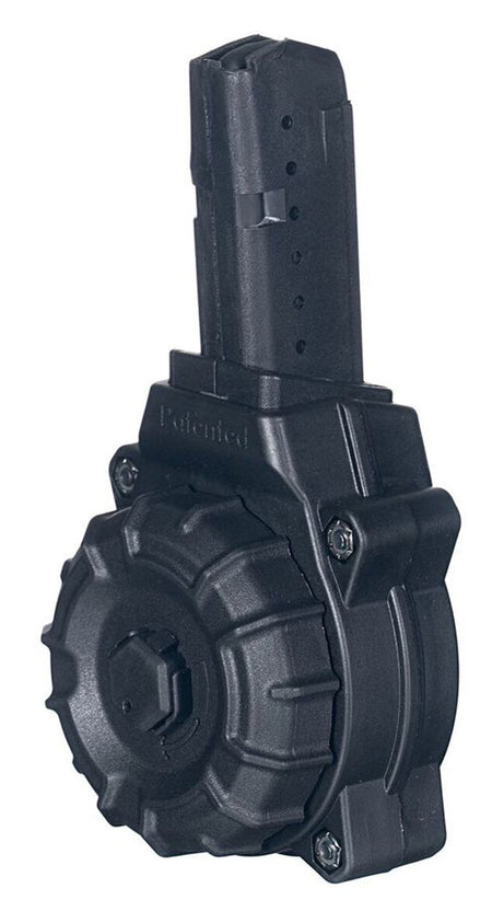 ProMag DRMA26 30-Round Drum Magazine 9mm Luger for AR-15 with Glock Style Mag Compatibility Black Zytel