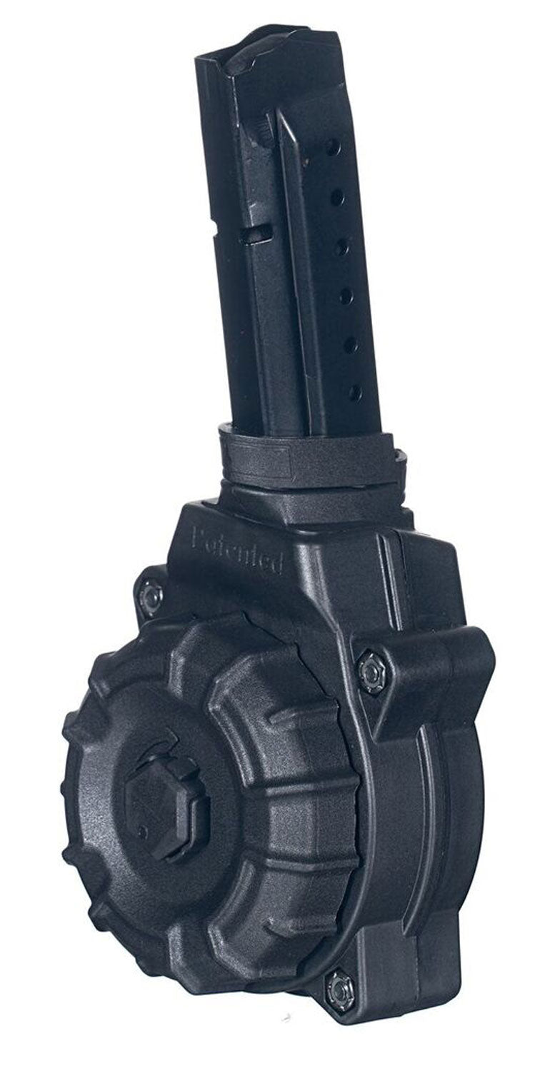 ProMag DRMA27 30-Round Drum Magazine 9mm Luger Compatible with Glock 17 19 Black Zytel