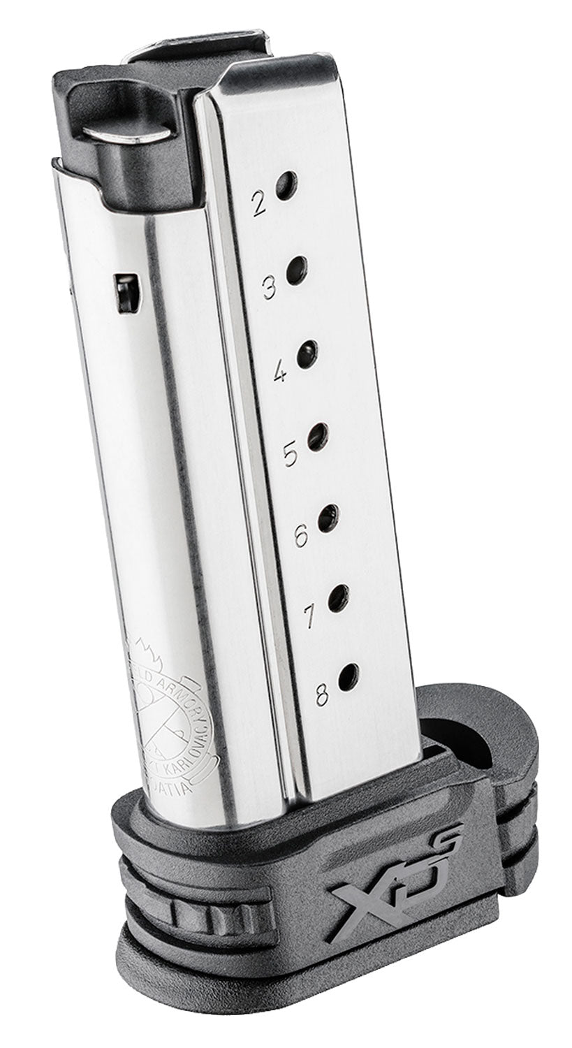 Springfield Armory XDS0908 XD-S 8-Round 9mm Luger SS/Black Stainless Steel Magazine