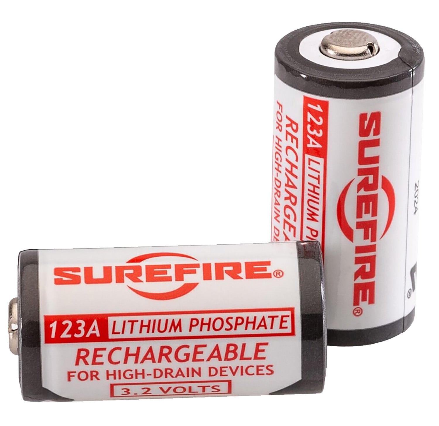 SureFire SFLFP123 Rechargeable 123A LFP Batteries 3.2V 450mAh for WeaponLights, 2-Pack