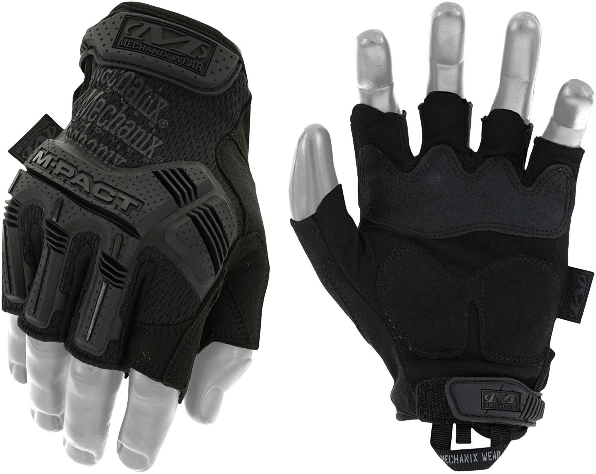 Mechanix Wear MFL55010 M-Pact Covert Fingerless Tactical Gloves Large Black Synthetic Leather TPR