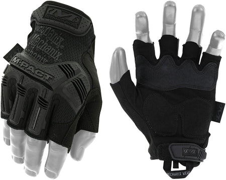 Mechanix Wear MFL55010 M-Pact Covert Fingerless Tactical Gloves Large Black Synthetic Leather TPR