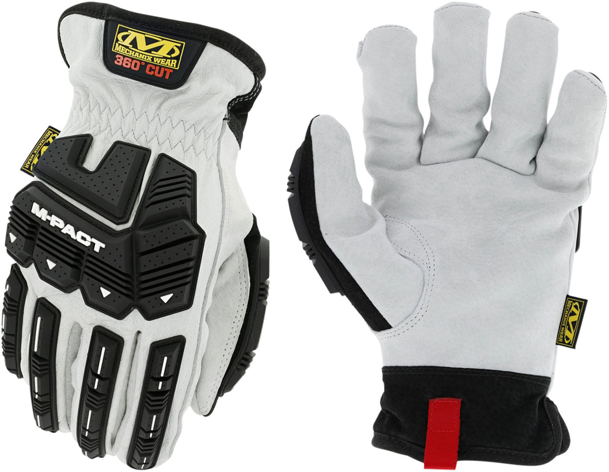 Mechanix Wear LDMPHDX000 M-Pact HD Driver F8-360 White DuraHide Leather Cut Resistant Glove Small