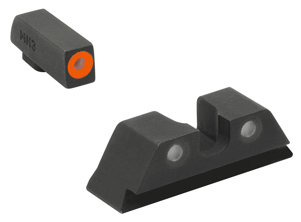 Meprolight Hyper-Bright Night Sight Set Orange Outline Front Green Rear Glock 17/17L/19/22 402243137