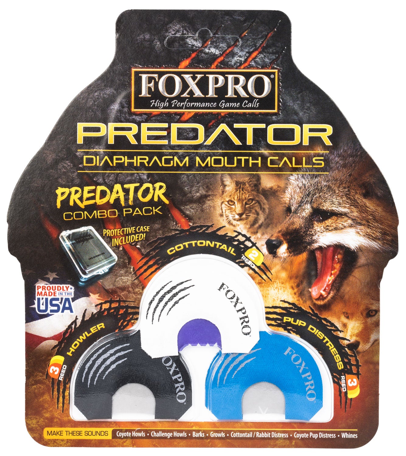 FOXPRO Predator Combo 3-Piece Diaphragm Call Set for Predator Hunting