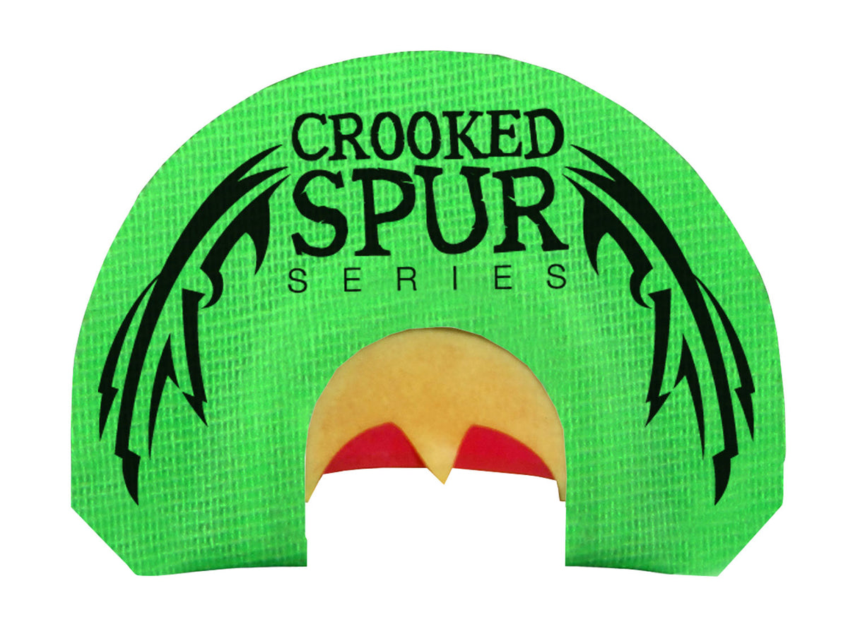 Foxpro Crooked Spur Back Wing Diaphragm Turkey Call - Triple Reed, Green