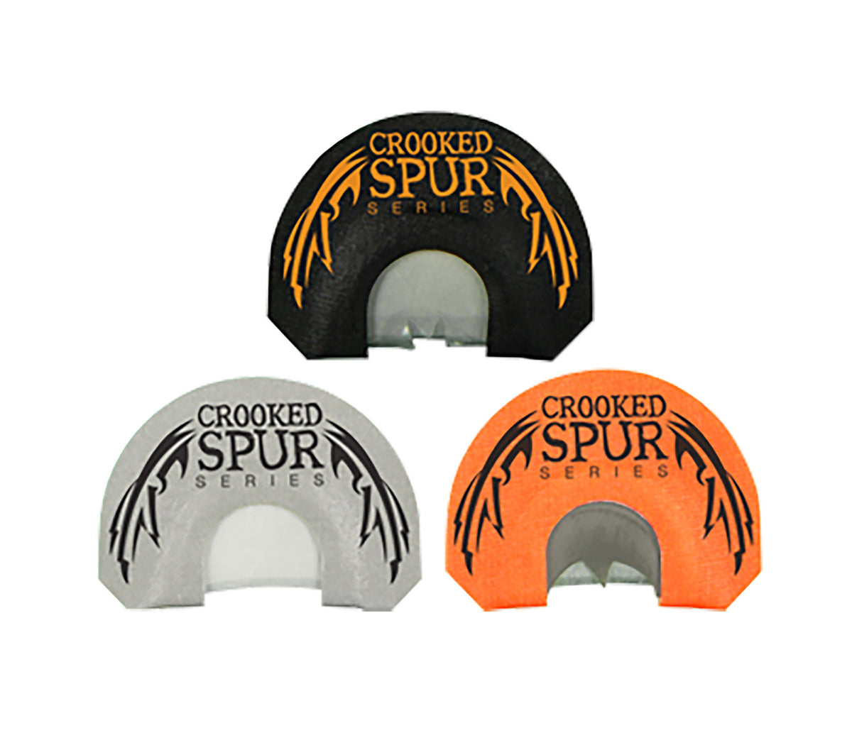 Foxpro Crooked Spur Combo 3-Pack Diaphragm Turkey Call - Double/3.5 Reed, Black/Orange/White