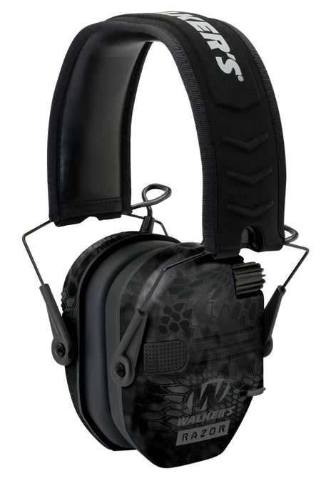 Walker's Razor Slim Electronic Earmuff 23 dB Over-the-Head Typhoon Camo/Black
