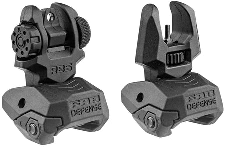 FAB Defense FXFRBS Front & Rear Folding Back-Up Sight Set for AR-15/M16/M4 Black