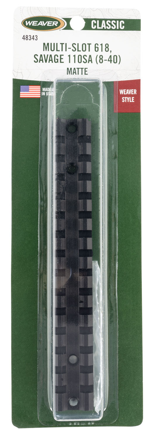 Weaver 48343 Multi-Slot Base 618 Black Aluminum Savage 110 Short Action