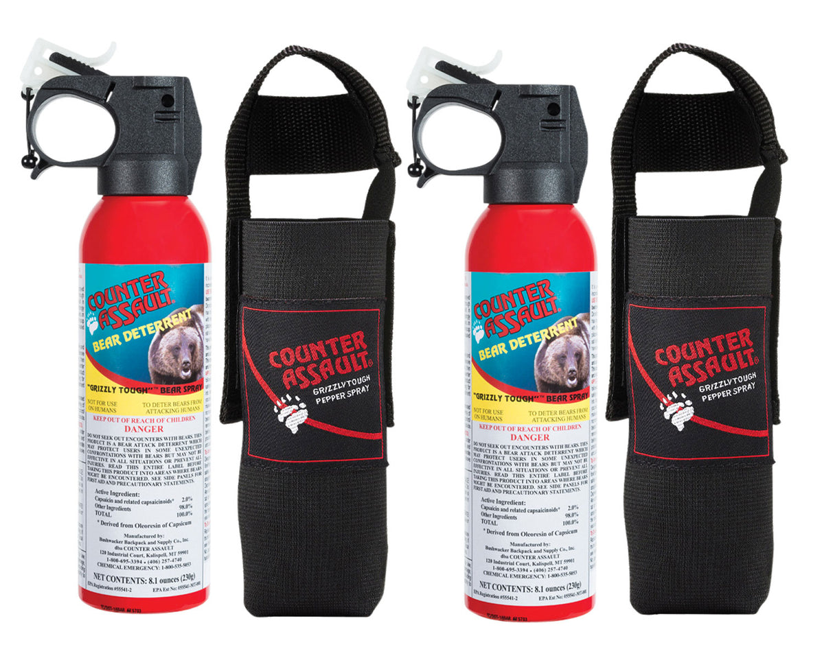 Counter Assault 15067015 Bear Spray Twin Pack 8.10 oz x2 with 2 Belt Holsters