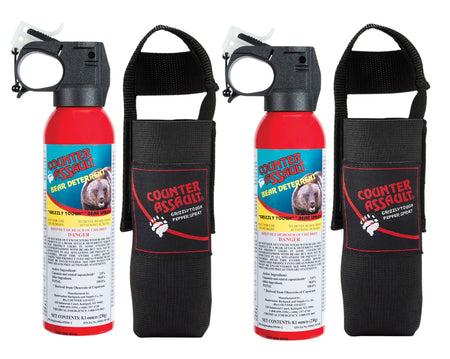 Counter Assault 15067015 Bear Spray Twin Pack 8.10 oz x2 with 2 Belt Holsters