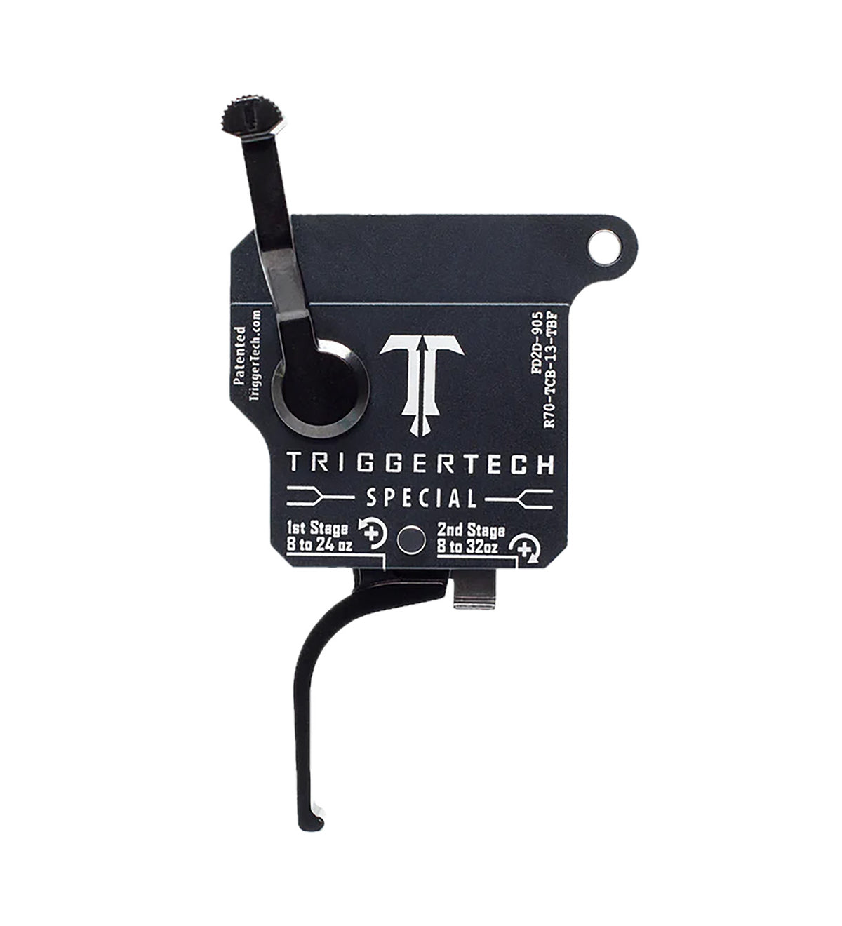 TriggerTech Special Two-Stage Flat Trigger for Remington 700 Right, 1-3.5 lbs Black Finish