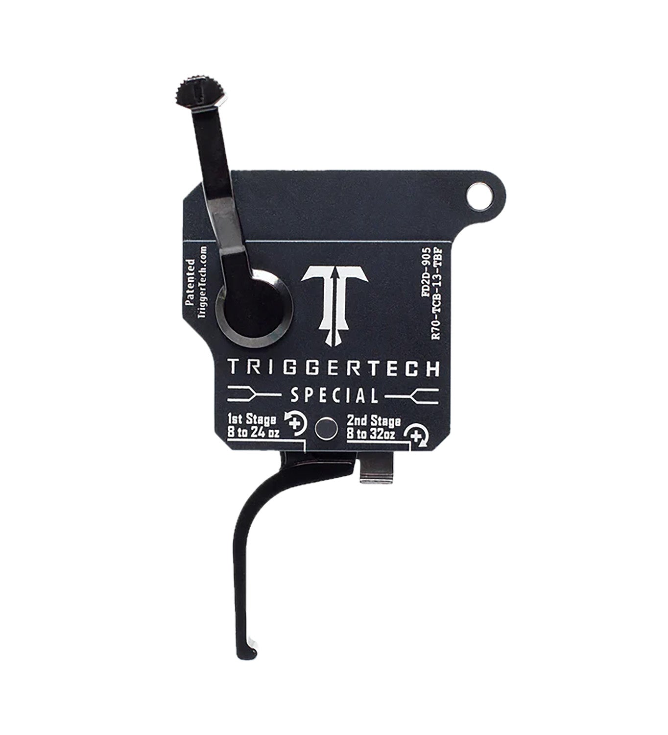 TriggerTech Special Two-Stage Flat Trigger for Remington 700 Right, 1-3.5 lbs Black Finish