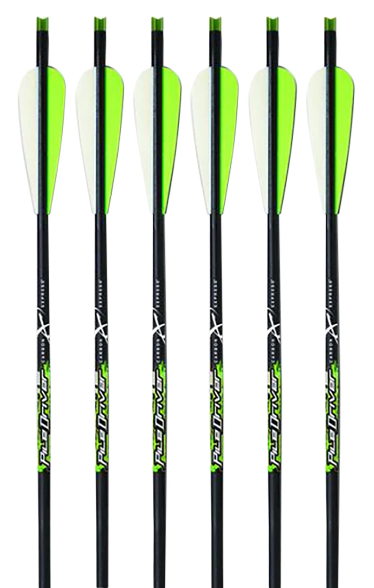 Carbon Express 52140 PileDriver Crossbolt Green 20 Inch Carbon Fiber 6 Pack