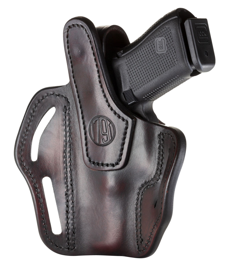 1791 Gunleather BHX OWB Belt Holster Size 03 Signature Brown Leather - Glock 17/M&P Shield/Sig P228 Right Hand