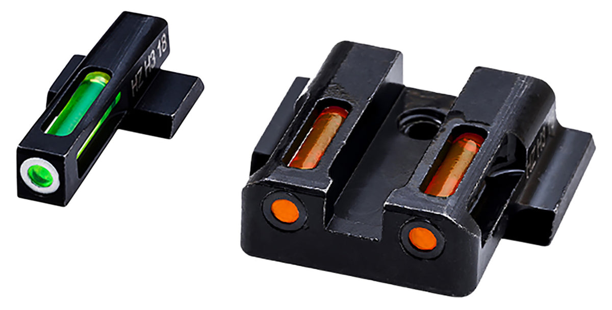 HiViz MPN421 LiteWave H3 Tritium Sight Set for S&W M&P - Green Tritium Front, Orange Fiber Optic Rear