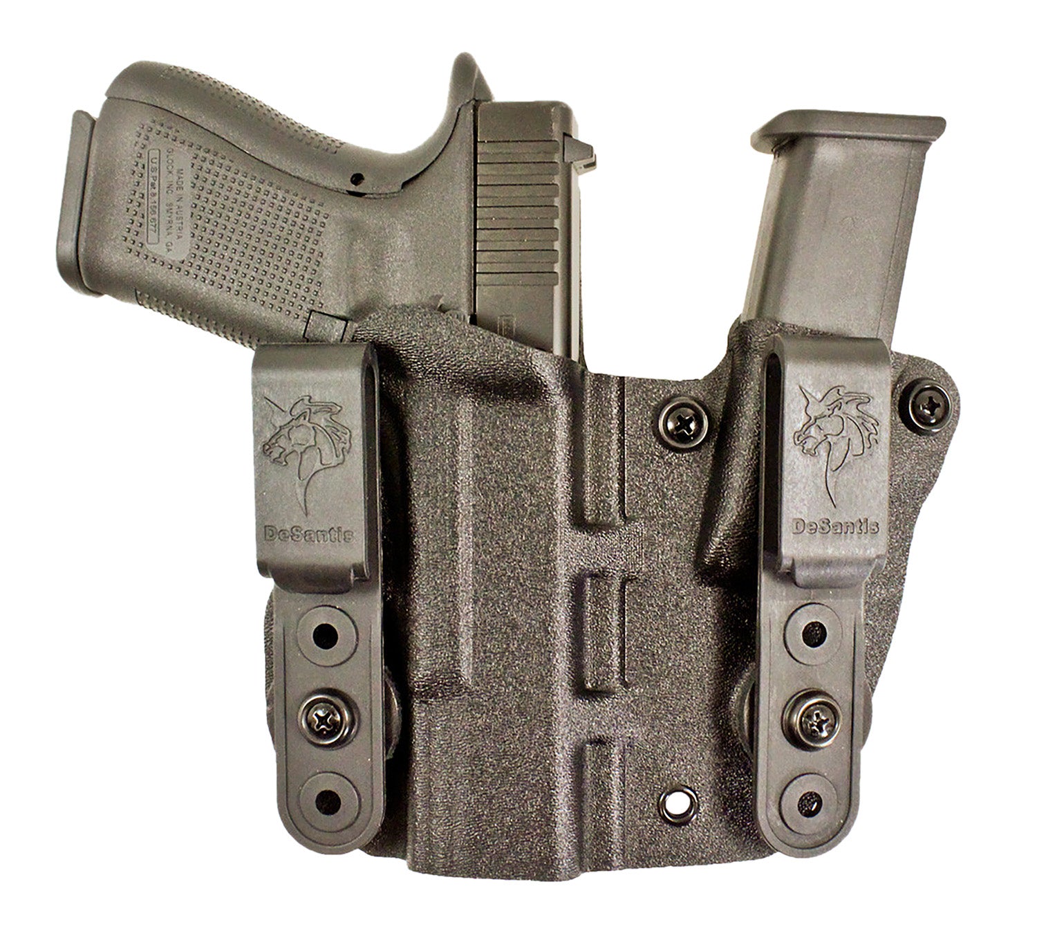 DeSantis Hidden Truth AIWB Appendix Holster Black Kydex Belt Clip for Glock 43/43X Right Hand